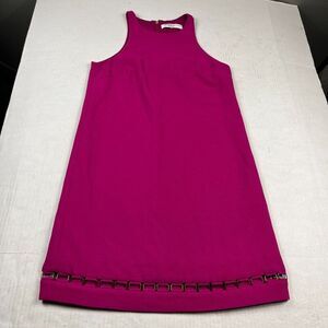 Trina Turk Alek Eyelet Hem Shift Dress Magenta Sleeveless Party Cocktail Dress 2